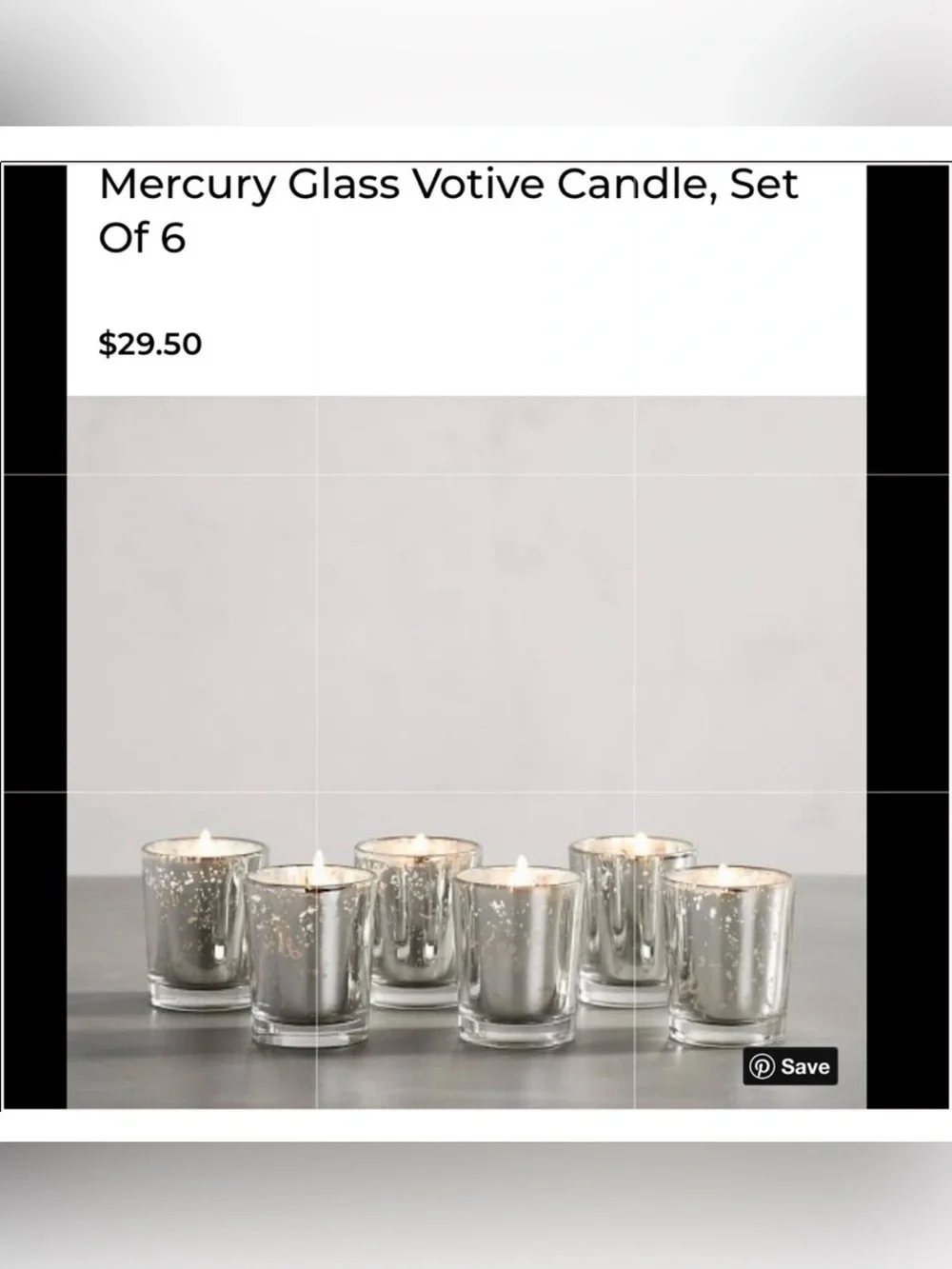 Pottery barn mecury glass votive candle set